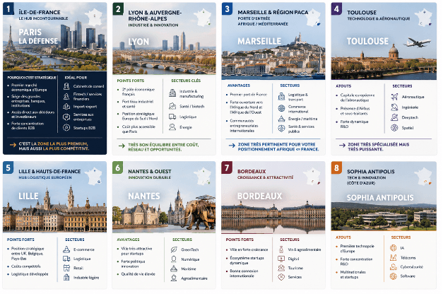 Zonage stratégique France — 8 territoires